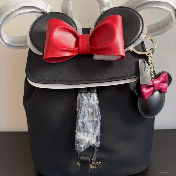 DisneyX Kate Spade New York Minnie Backpack and Minnie Mouse key/Purse charm - Picture 12 of 12